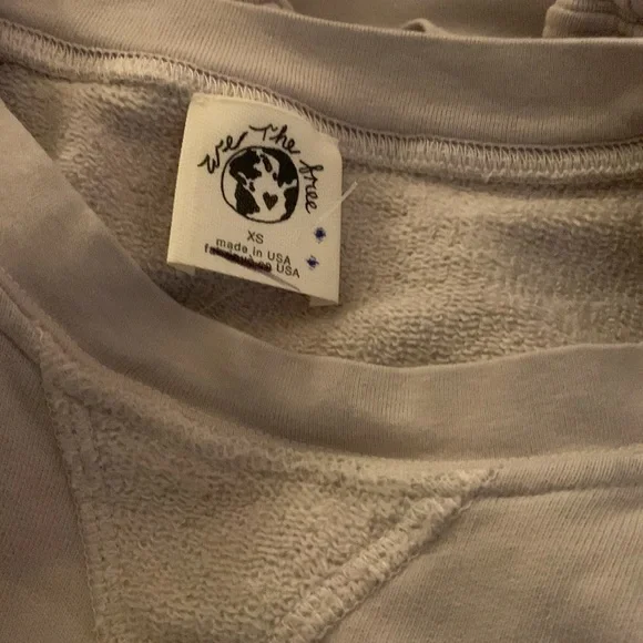 Free People Over and Out Graphic Vintage looking Pullover Tennis Sweatshirt NWOT - Picture 9 of 15